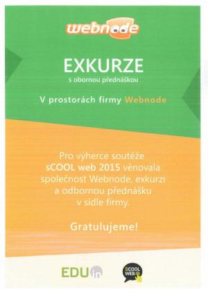 sCOOL web 2015, cena - exkurze Webnode