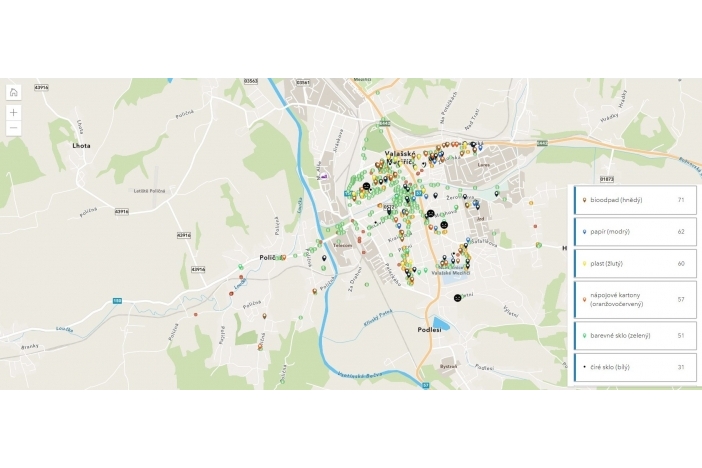Obrázek aktuality Interaktivní mapa odpadového hospodářství v našem městě