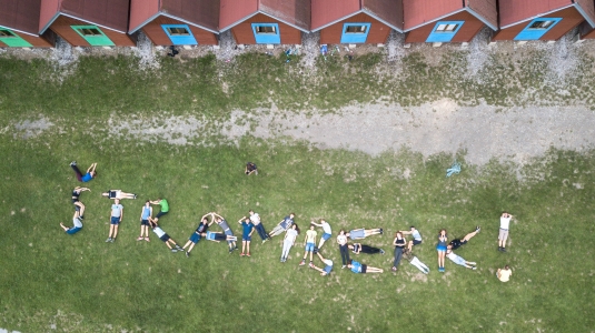 Adaptační kurz třídy 1 E, 11 –12 9 2018, Štramberk (foto dron) (1)