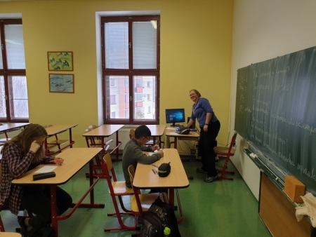 kolní kolo konverzační soutěže v němčině, jazyková učebna GFPVM, 9. 1. 2019 (foto Ludvík Indrák) (2)