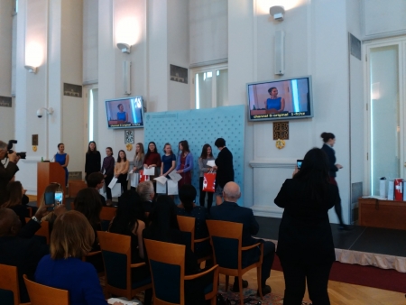 Slavnostní vyhlášení vítězů soutěže Frankofonie 2019, Černínský palác, Prha, 20. 3. 2019 (foto Veronika Koléšková) (12)