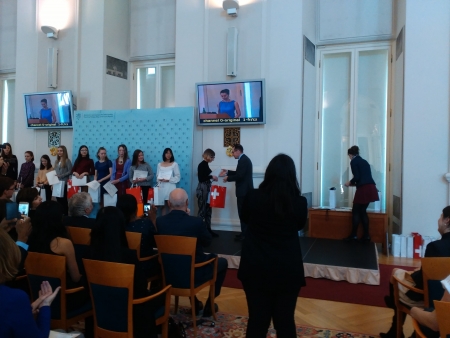 Slavnostní vyhlášení vítězů soutěže Frankofonie 2019, Černínský palác, Prha, 20. 3. 2019 (foto Veronika Koléšková) (13)