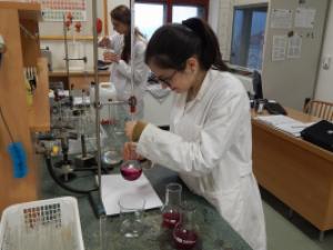 Školní kolo chemické olympiády kategorie B, laboratoř chemie GFPVM (foto: Pavel Daniš)