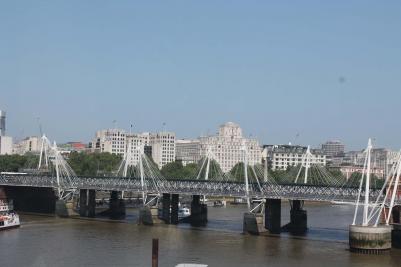 Za krásami Francie a Anglie, Londýn - The London Eye, Hungerford Railway Bridge, červen 2016 (foto Mojmír Zetek)