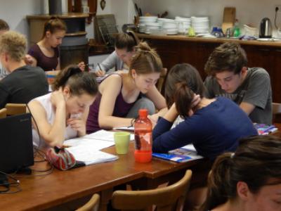 Genetický kurz, řešení úloh pracovního listu Historie genetiky, 28. 6. 2016, Vražné-Hynčice (foto: Pavel Daniš)