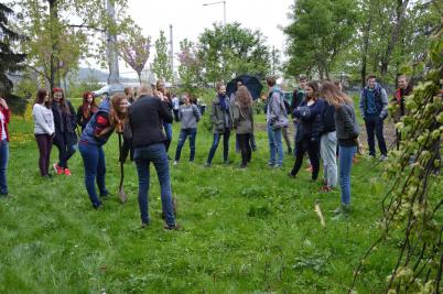 Sázení třídních stromů, ulice Nádražní, 5. 5. 2017 (foto Monika Hlosková) (10)