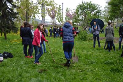 Sázení třídních stromů, ulice Nádražní, 5. 5. 2017 (foto Monika Hlosková) (17)