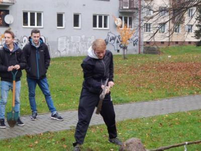 Sázení třídních stromů na Křižné - 1. B, 3. 11. 2017 (foto Pavel Daniš) (10)