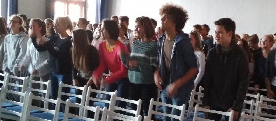 Evropský den jazyků, Erasmus+ pro studenty GFPVM – přednáška v aule, 26. 9. 2018 (foto Alžběta Zetková) (3)