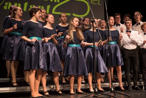 Finále jubilejního XXV. ročníku hodnocené přehlídky gymnaziálních pěveckých sborů Gymnasia Cantant, závěrečný koncert, Brno, 25.–27. dubna 2019 (foto organizátoři soutěže) (13)