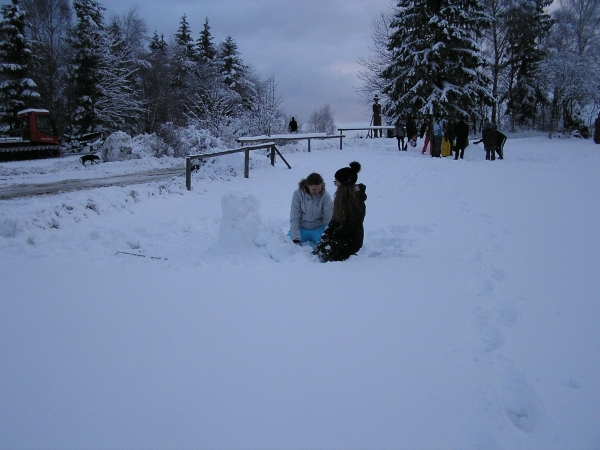 Lyžařský kurz 2016, sochání medvědů, 11. 2. 2016 (foto: Monika Hlosková)